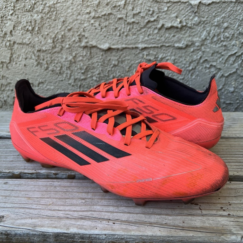 Adidas Cleats Men Size 9.5 F50 Pro FG Lace Up Soccer Orange/Black - Picture 2 of 12